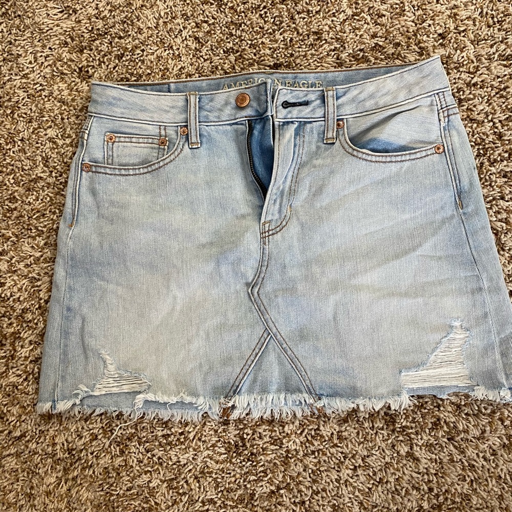 American eagle denim mini skirt